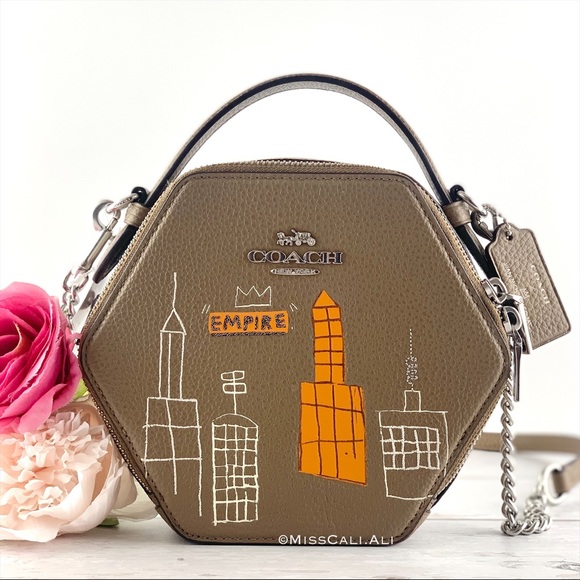 NWT COACH X Jean Michel Basquiat Hexagonal Crossbody Bag - Picture 1 of 16